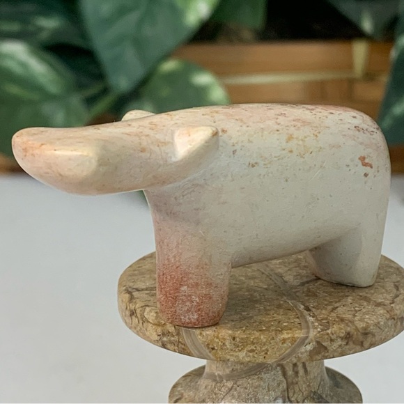 Kisii Soapstone Hand Carved HIPPO Figurine Stone Carving Mini Animal Figure 2.4” - Picture 2 of 14